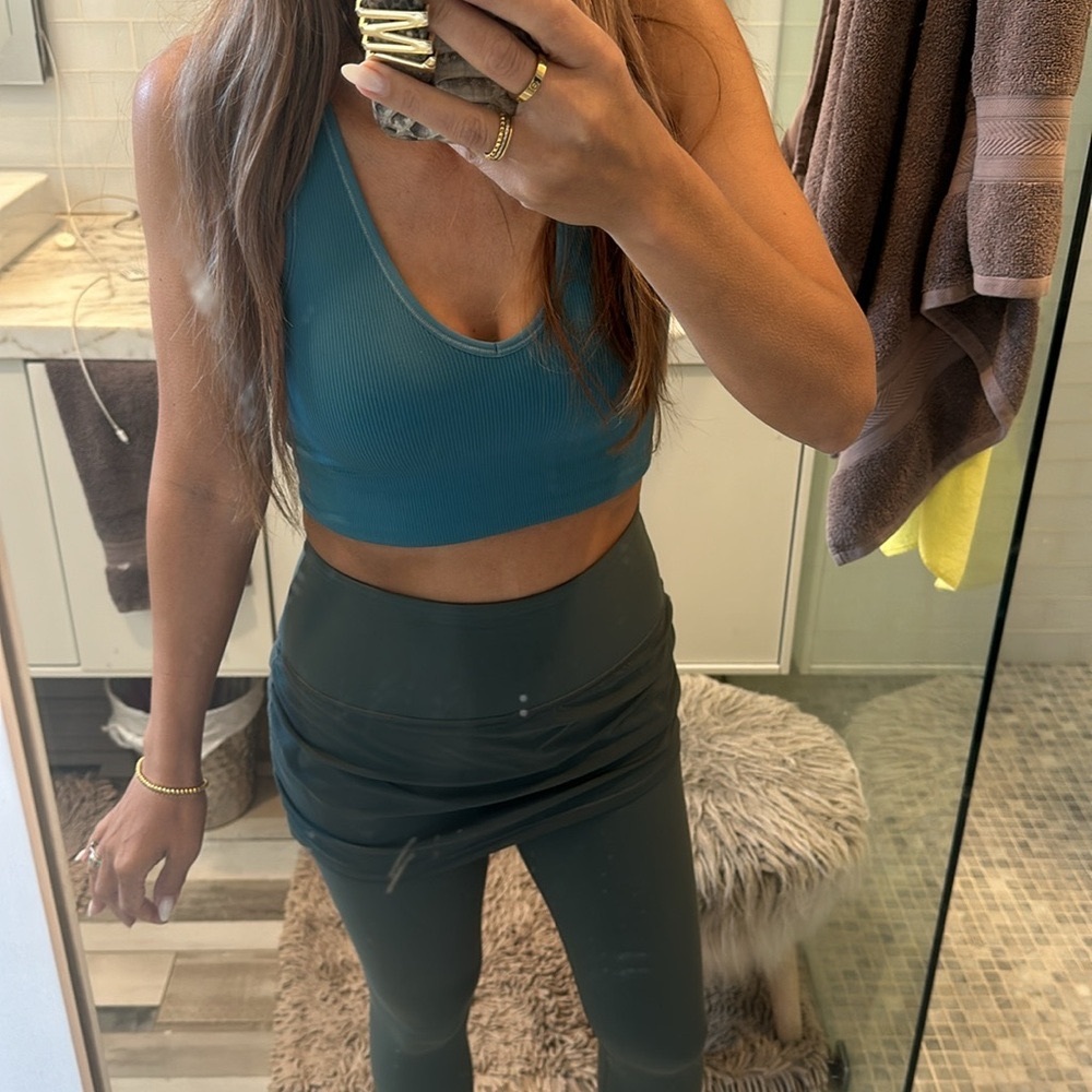 Athleta aurora seamless ribbed Women's Blue Tank Top small